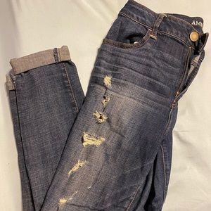 American eagle distressed high rise jegging